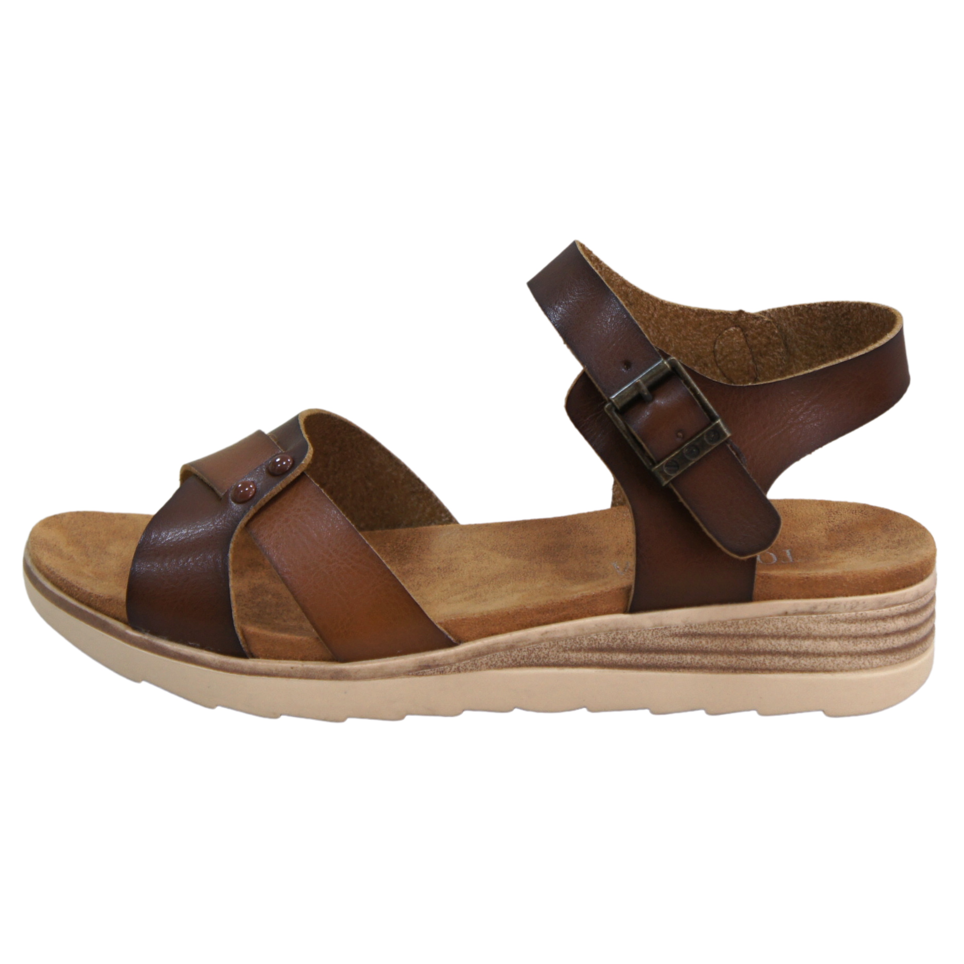 Platform Wedge Sandals Brown | Go Wholesale