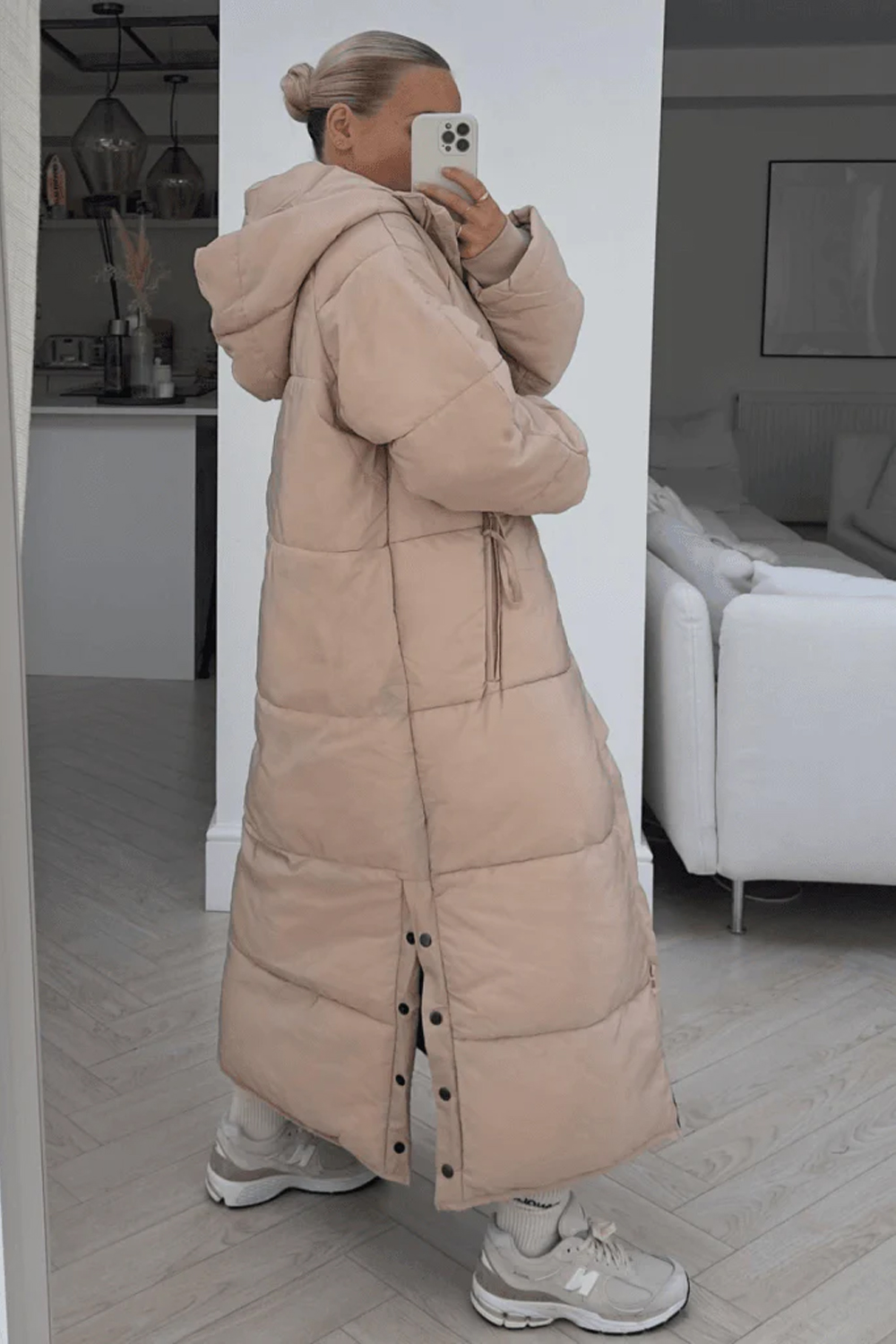 nude duvet coat