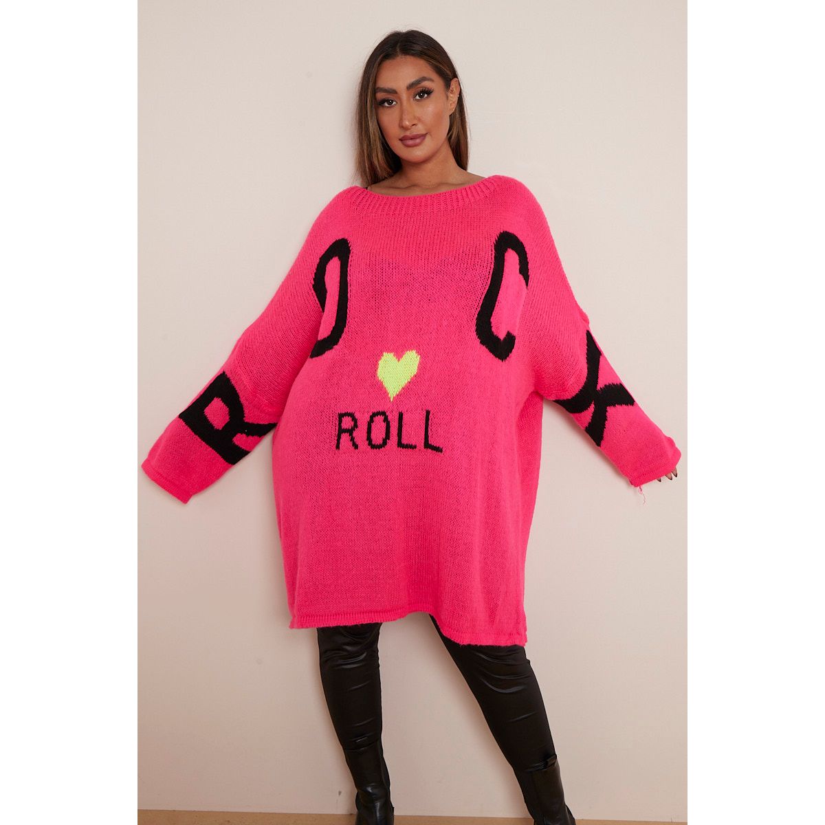 Plus size shop neon jumper