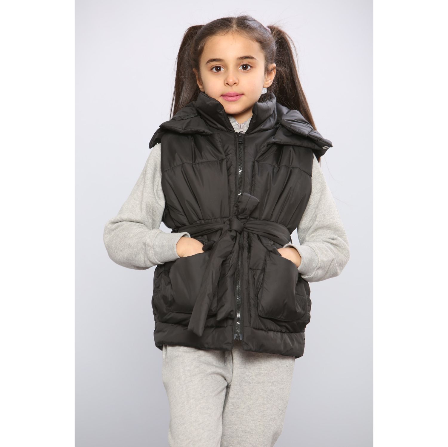 Long Puffer Gilet with Hood - Buy Fashion Wholesale in The UK