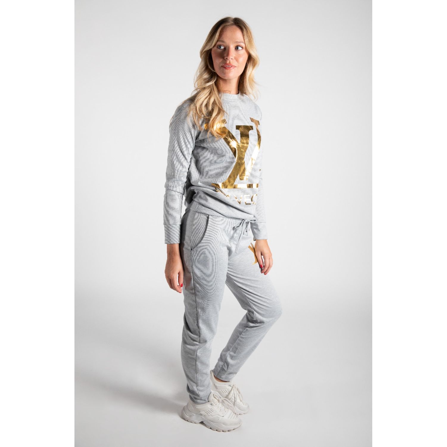 Grey Las Vegas Printed Loungewear Set