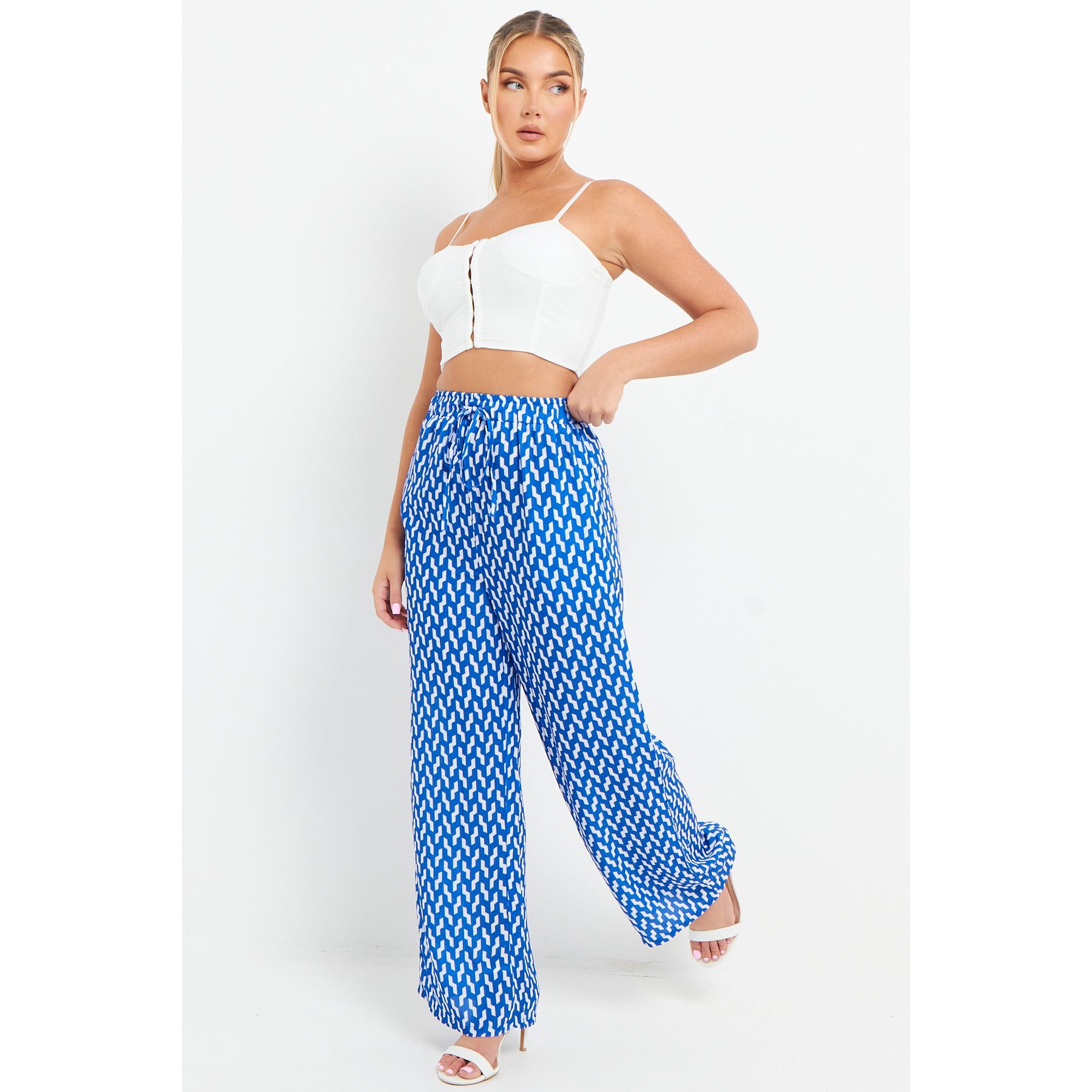 PATTERNED WIDE LEG TROUSERS | Go Wholesale