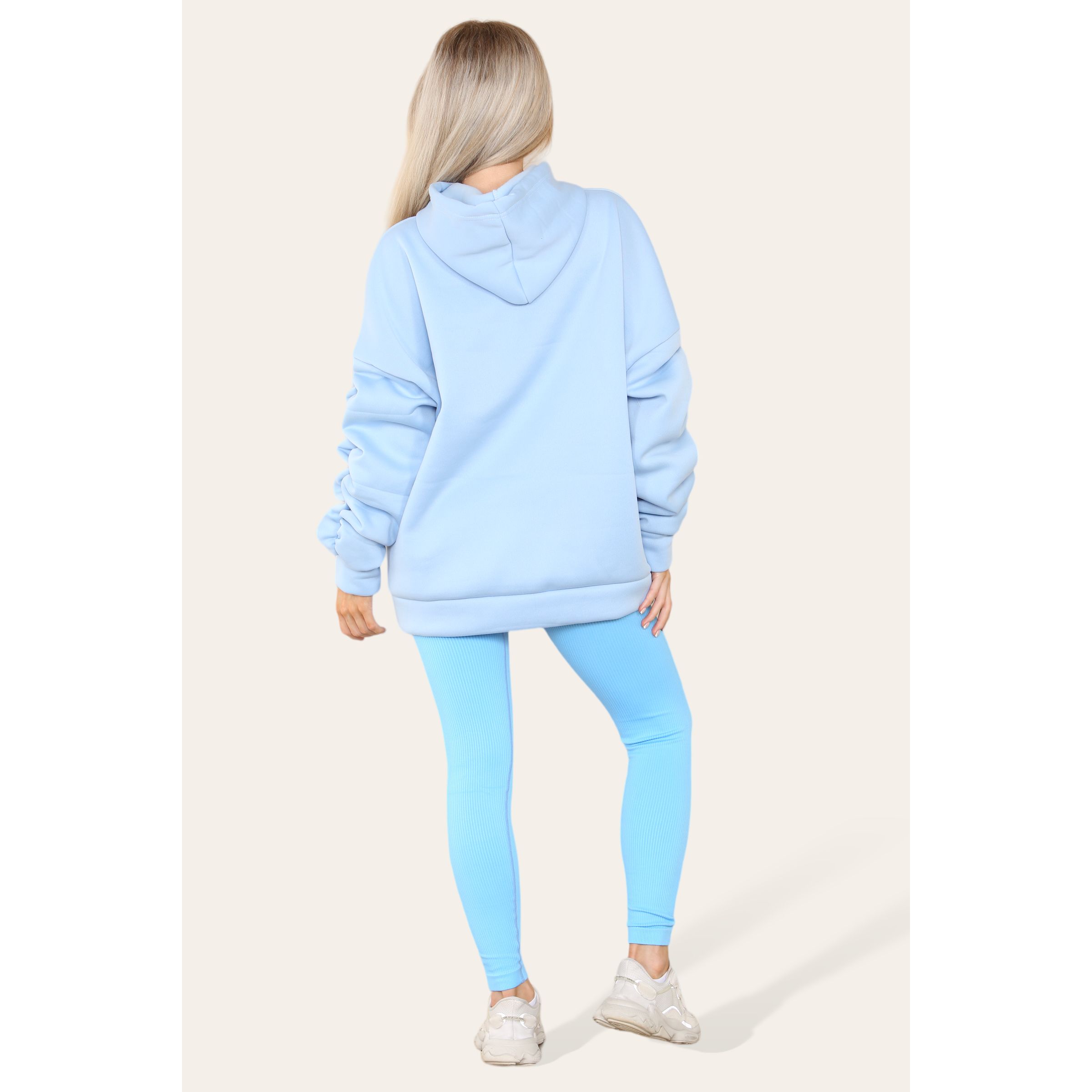 LADIES OVERSIZED RUCHED HOODIE & LEGGING SET | Go Wholesale