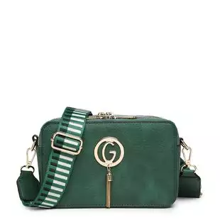 Interchangeable  Wide Strap Crossbody bag  multiple purposes 2 Compartments Ladies  Shoulder bag with Adjustable removeable   Strap --ZQ-199-1 green MoliMoi London