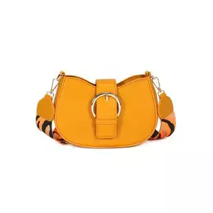 Stripe Print Strap, Interchangeable , 2 straps , Ladies Cross Body Bag ,Shoulder bag , Adjustable Wide Strap, Buckle , Trendy Bag, 1037 orange MoliMoi London