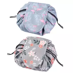 Portable Storage Travel Pouch Drawstring Magic Cosmetic Makeup Bag – Flamingo or Floral GAMECHANGER ASSOCIATES LIMITED