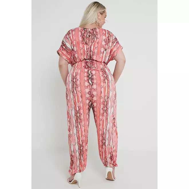 Plus size best sale pink jumpsuit